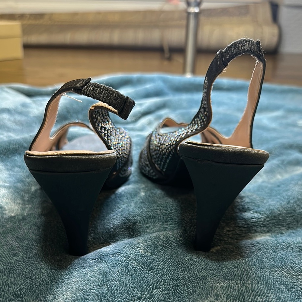 Gray Silver Rhinestone Heels - Picture 4 of 5
